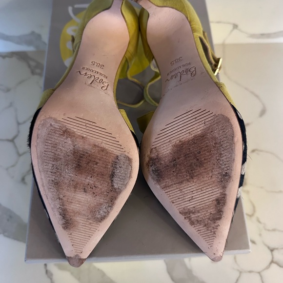 Boden Tisha High Heel Black/White Polka Dot W/ Yellow Suede Size 39 Eu Sz 9 US - Picture 10 of 11